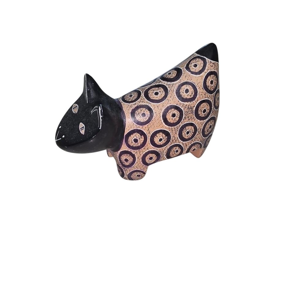 Black and Tan Decorative Cat Accent  4 inches